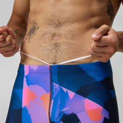 Aquashort Beachstar imprimé, hommes, bleu/rouge