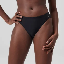Bas de bikini classique uni Femme Gris foncé