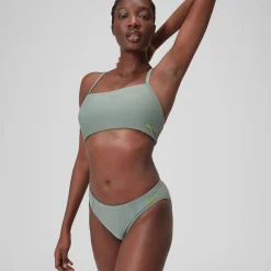 Bas de bikini classique uni Femme vert