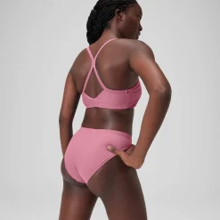 Bas de bikini classique uni Femme Rose