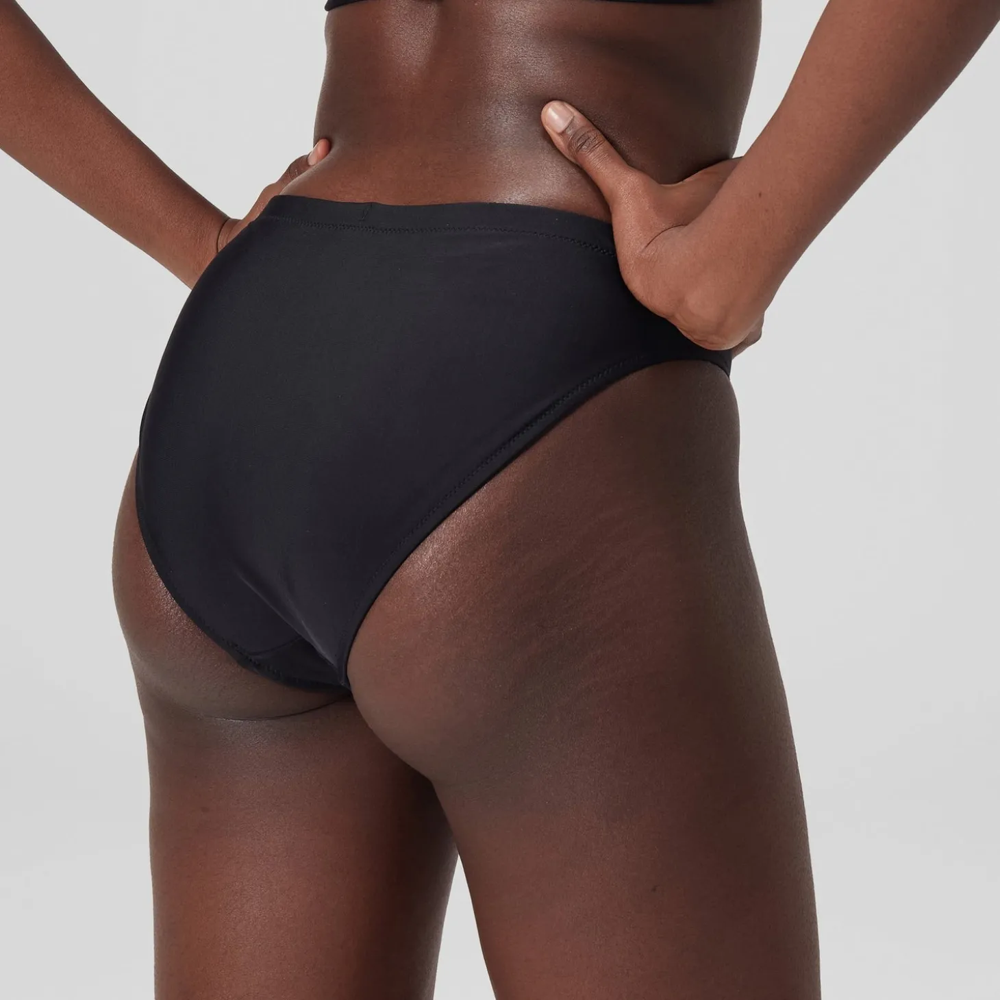 Bas de bikini classique uni Femme Gris foncé