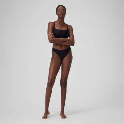 Bas de bikini classique uni Femme Gris foncé