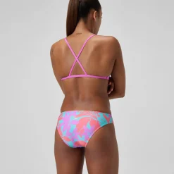 Bas de bikini Femme Club Training imprimé rose/vert