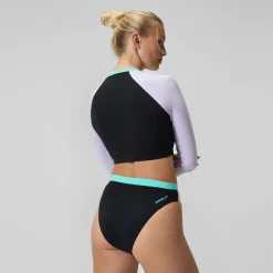 Bas de bikini Femme Colourblock FLU3NTE taille haute noir