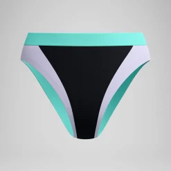 Bas de bikini Femme Colourblock FLU3NTE taille haute noir