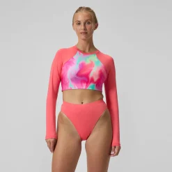 Bas de bikini Femme FLU3NTE Solid taille haute corail