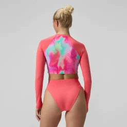 Bas de bikini Femme FLU3NTE Solid taille haute corail