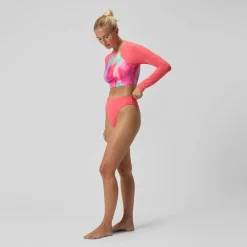 Bas de bikini Femme FLU3NTE Solid taille haute corail