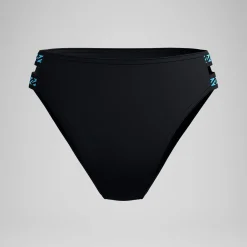 Bas de bikini Femme FLU3NTE Logo Elastic taille haute noir