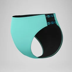 Bas de bikini Femme FLU3NTE Logo Elastic taille haute turquoise