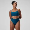 Bas de bikini Femme Solid taille haute sarcelle foncé