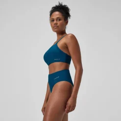 Bas de bikini Femme Solid taille haute sarcelle foncé