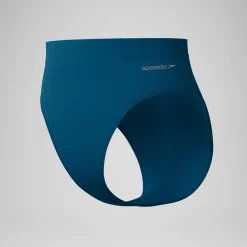 Bas de bikini Femme Solid taille haute sarcelle foncé
