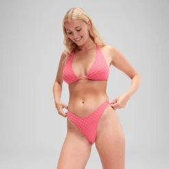 Bas de bikini FLU3NTE échancré en tissu éponge rose
