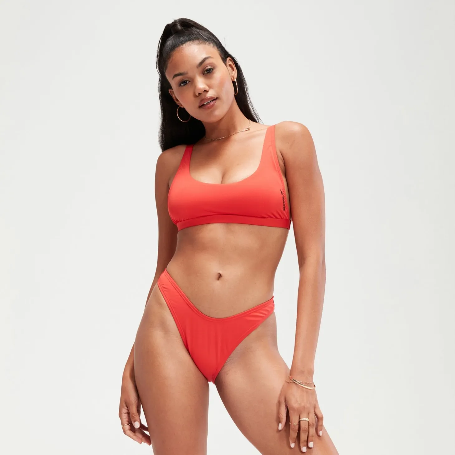 Bas de bikini FLU3NTE échancré rouge