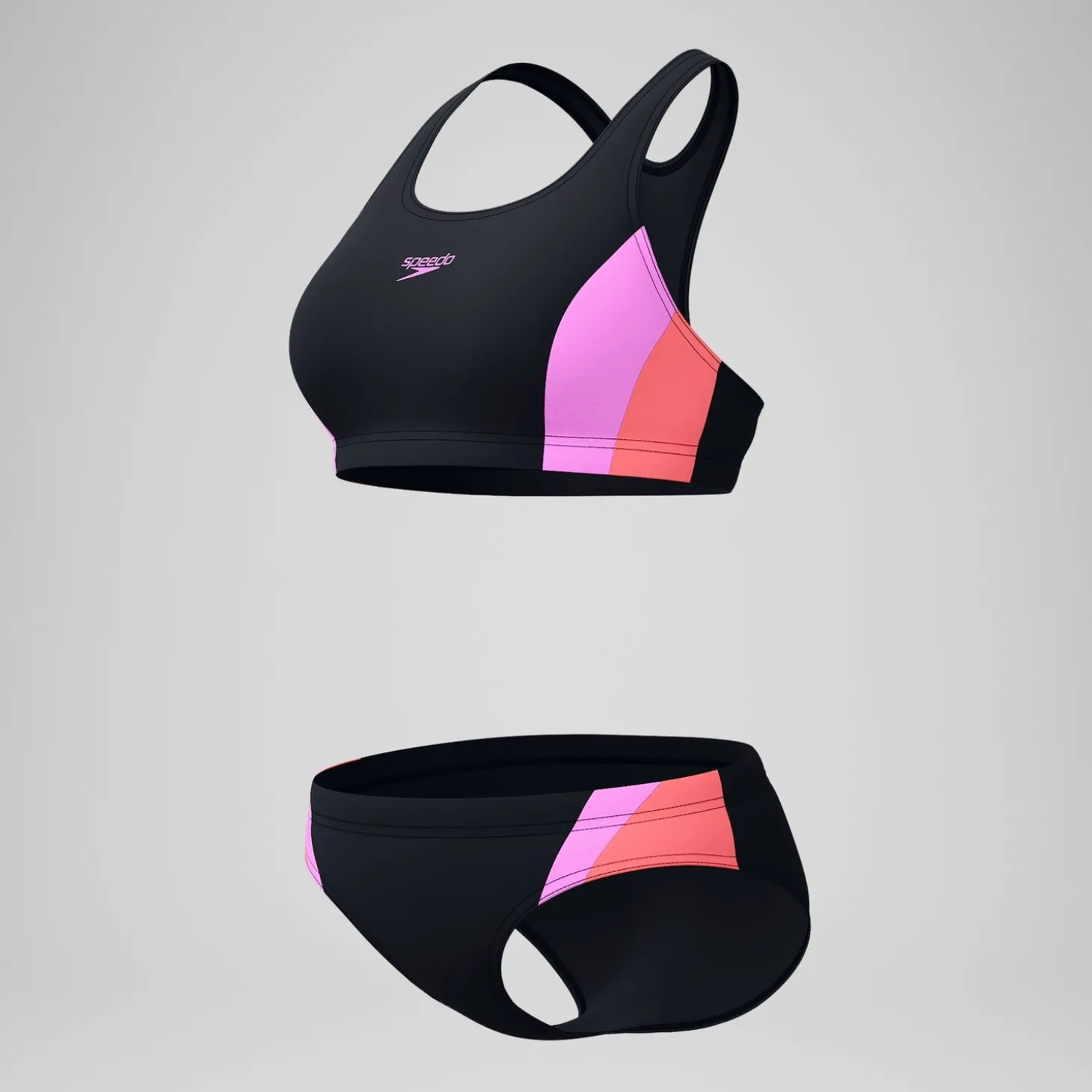 Bikini Femme bicolore Splice 2.0 noir/rose
