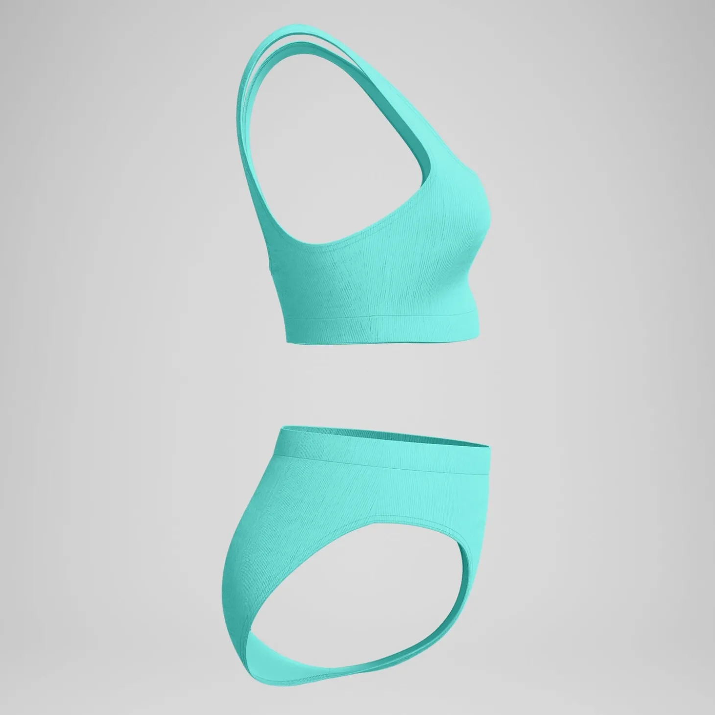 Bikini Femme texturé à dos en U Deep turquoise