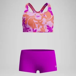 Bikini Fille Boyleg imprimé rose