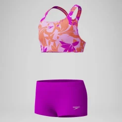 Bikini Fille Boyleg imprimé rose