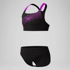 Bikini Fille Medley Logo noir/rose
