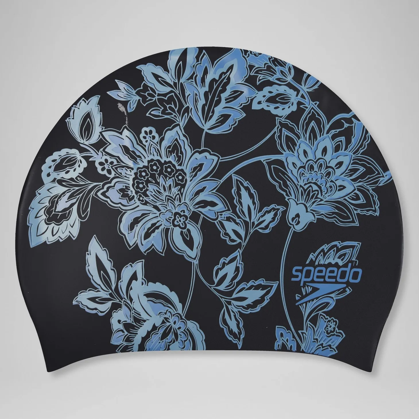 Bonnet de bain Cheveux longs Imprimé Noir/Bleu de Sèvres