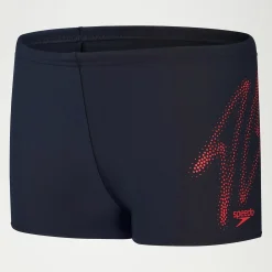 Boxer de bain Garçon HyperBoom bleu marine/rouge