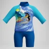 Boxer de bain Garçon Learn to Swim imprimé numérique bleu