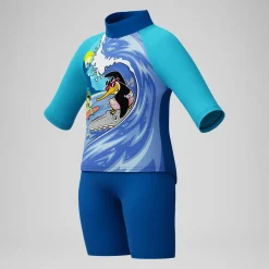 Boxer de bain Garçon Learn to Swim imprimé numérique bleu