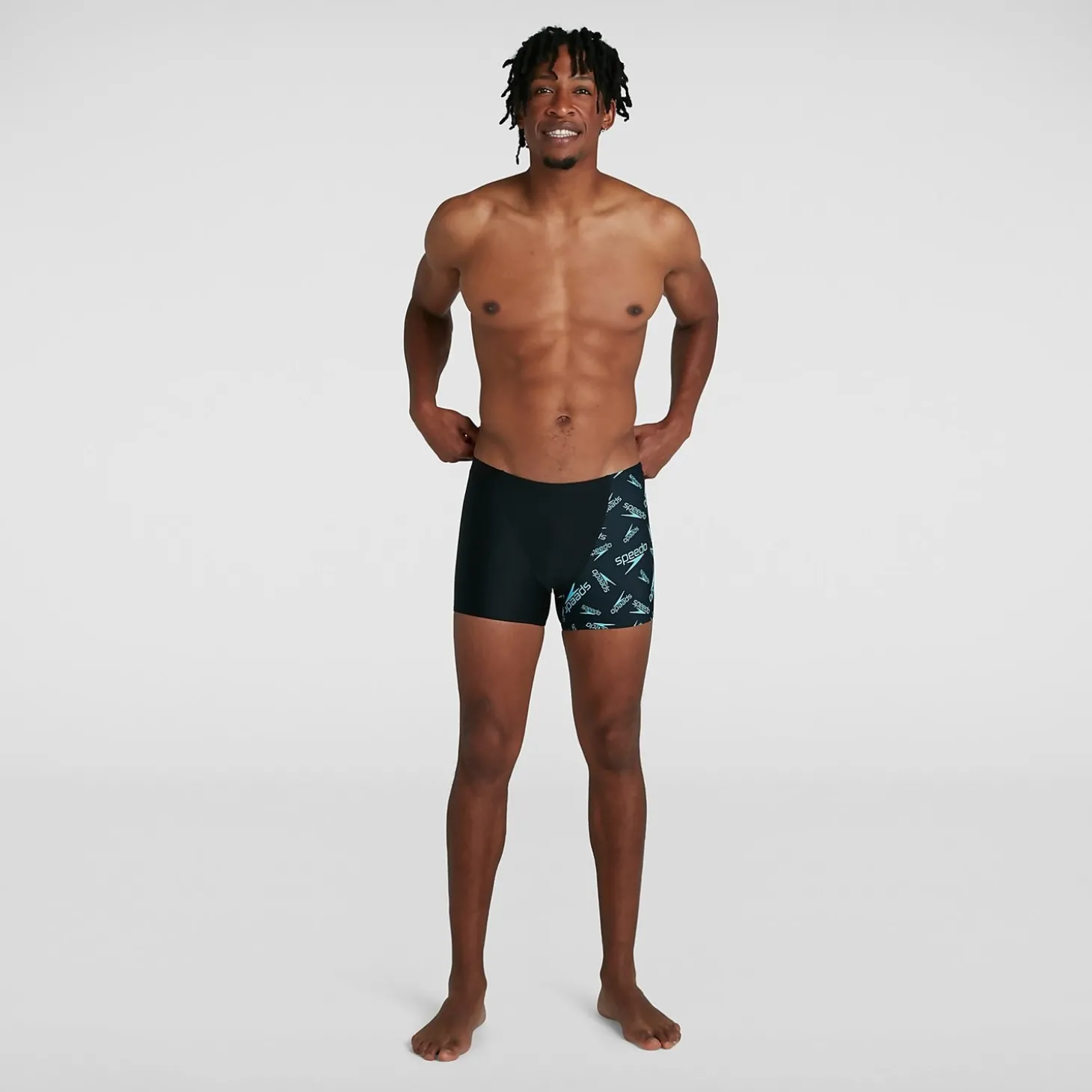 Boxer de bain Homme Allover Coupe en V Noir