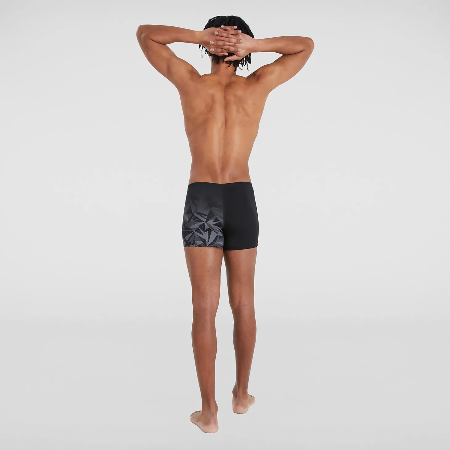 Boxer de bain Homme Allover coupe en V noir/gris