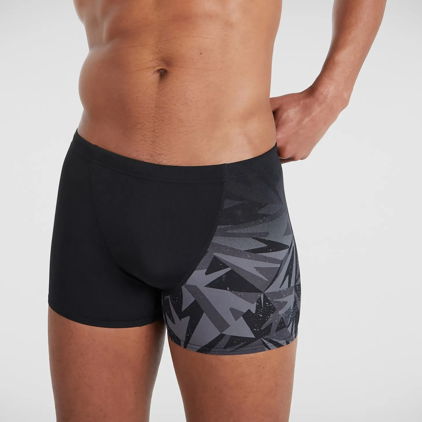 Boxer de bain Homme Allover coupe en V noir/gris