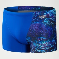 Boxer de bain Homme Allover coupe en V bleu/noir