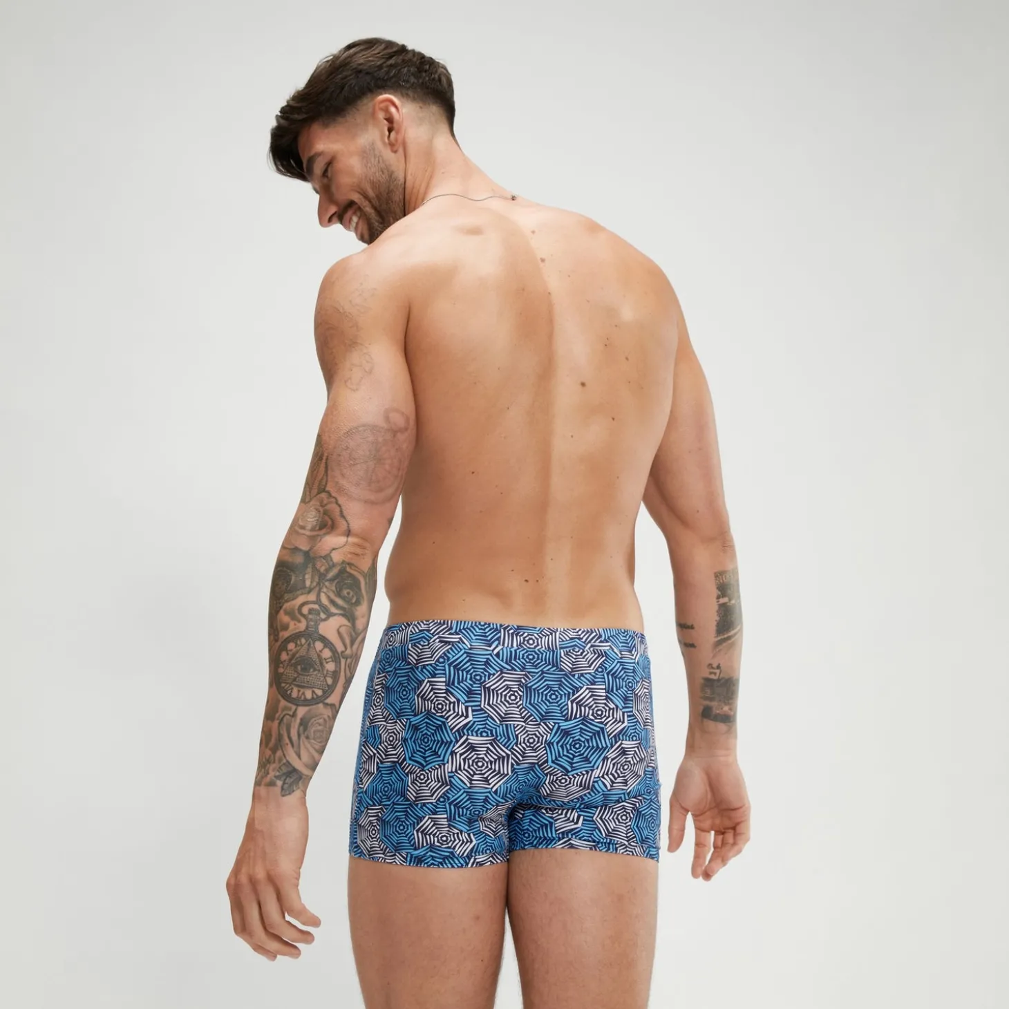Boxer de bain Homme Escape bleu/blanc
