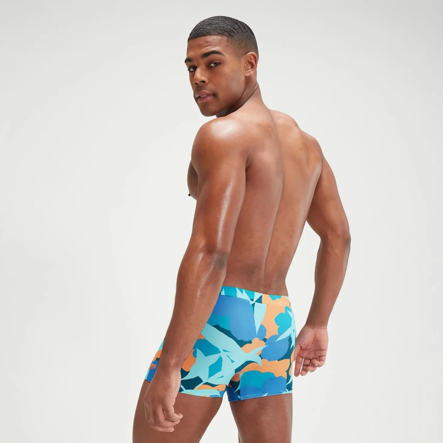 Boxer de bain Homme Escape bleu/abricot