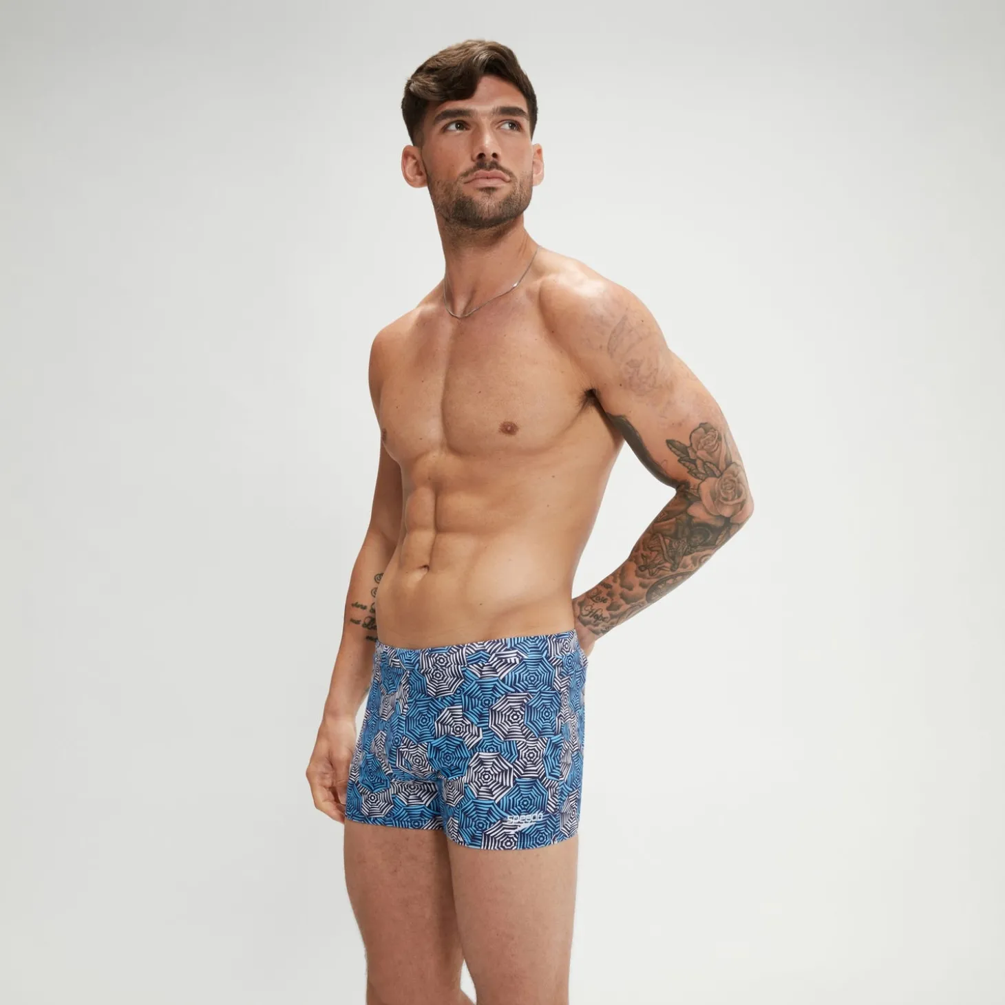 Boxer de bain Homme Escape bleu/blanc