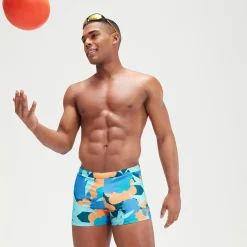 Boxer de bain Homme Escape bleu/abricot