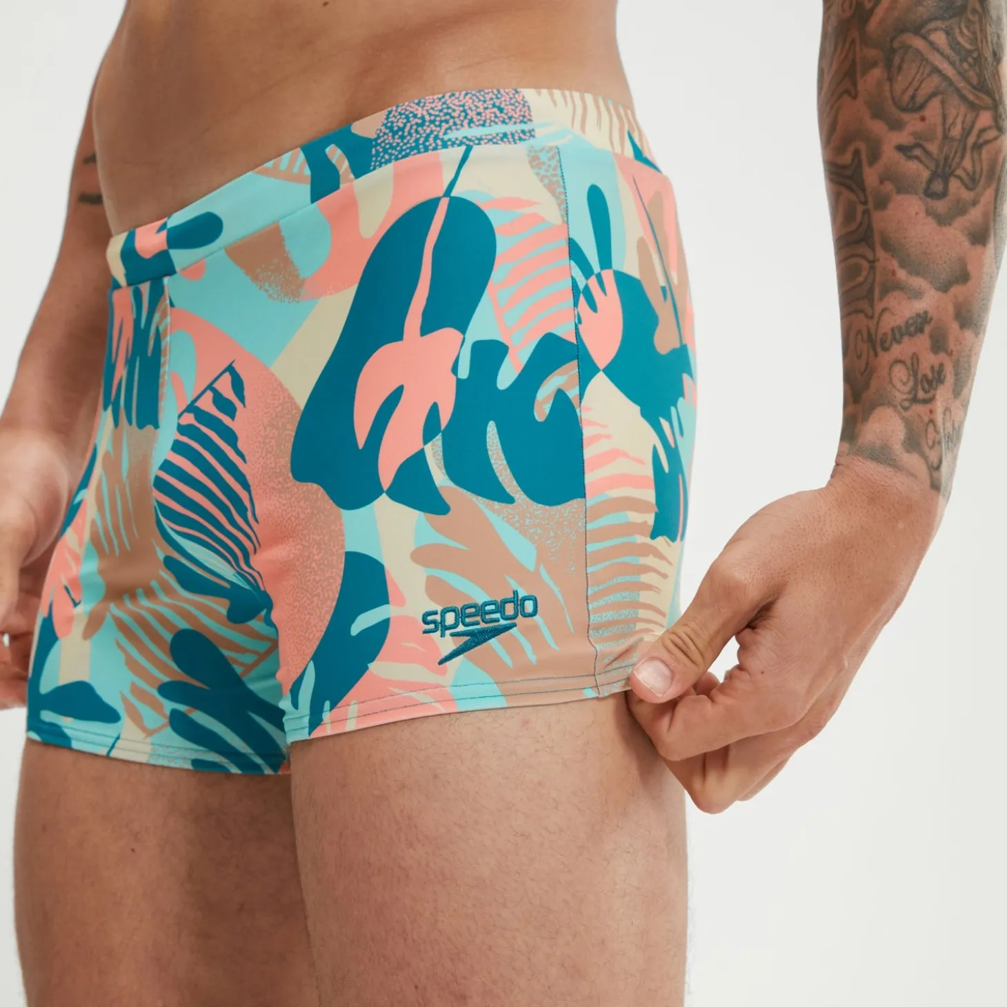 Boxer de bain Homme Escape bleu/rose