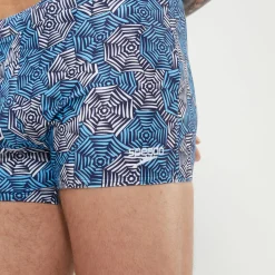 Boxer de bain Homme Escape bleu/blanc