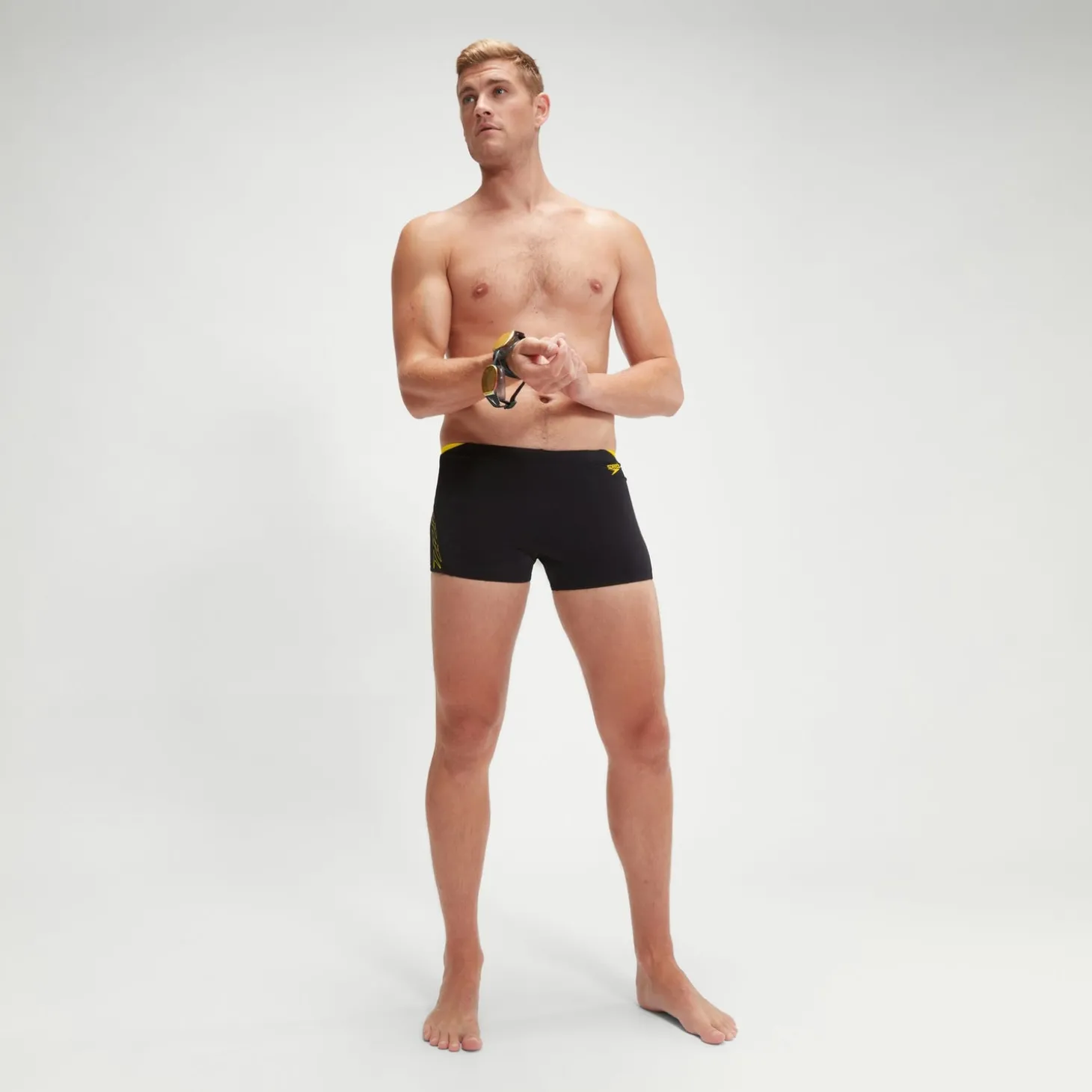 Boxer de bain Homme HyperBoom Splice noir/jaune