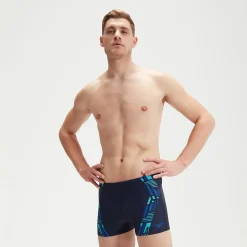 Boxer de bain Homme Tech Imprimé bleu marine/bleu