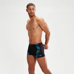 Boxer de bain Homme Tech Print noir/bleu