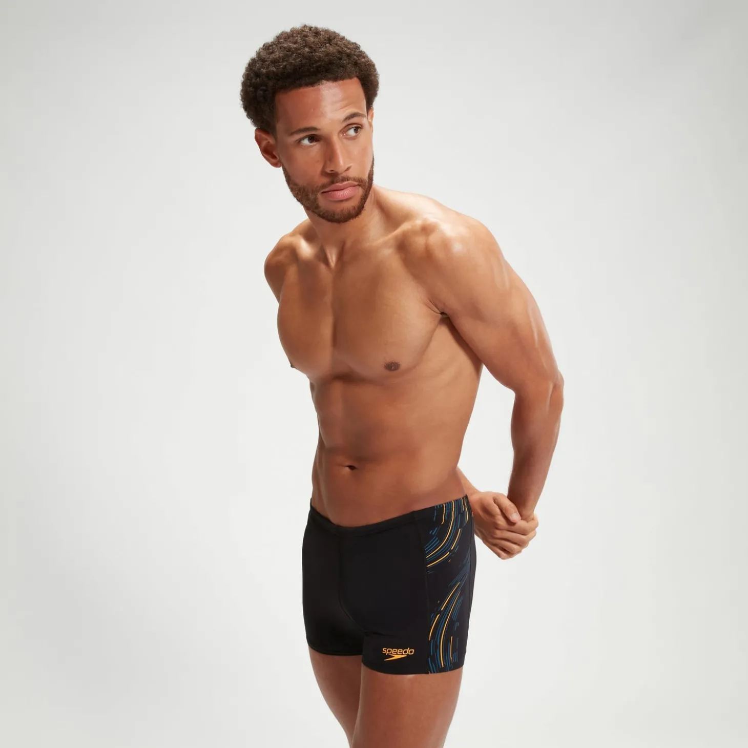 Boxer de bain Homme Tech Panel noir/orange