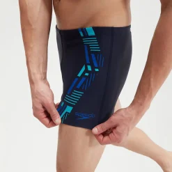Boxer de bain Homme Tech Imprimé bleu marine/bleu