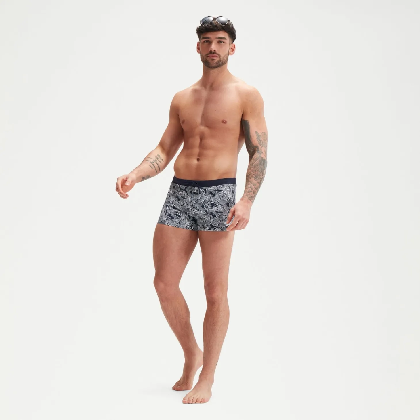 Boxer de bain homme Valmilton Bleu Marine/Blanc