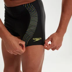 Boxer de bain imprimé Duo Logo Homme noir/jaune