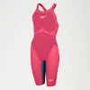 Combinaison Fastskin Femme LZR Pure Valor dos ouvert rouge/sarcelle