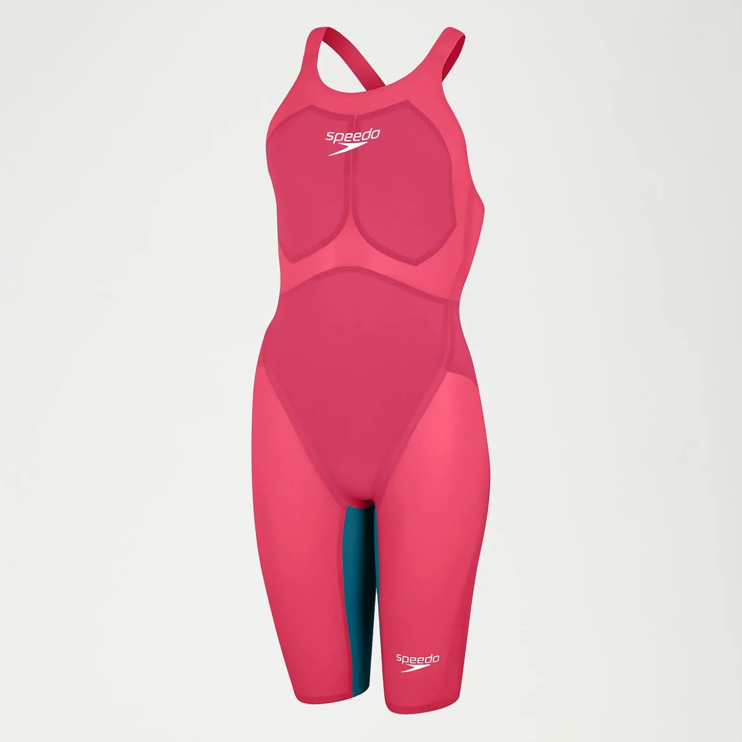 Combinaison Fastskin Femme LZR Pure Valor dos ouvert rouge/sarcelle