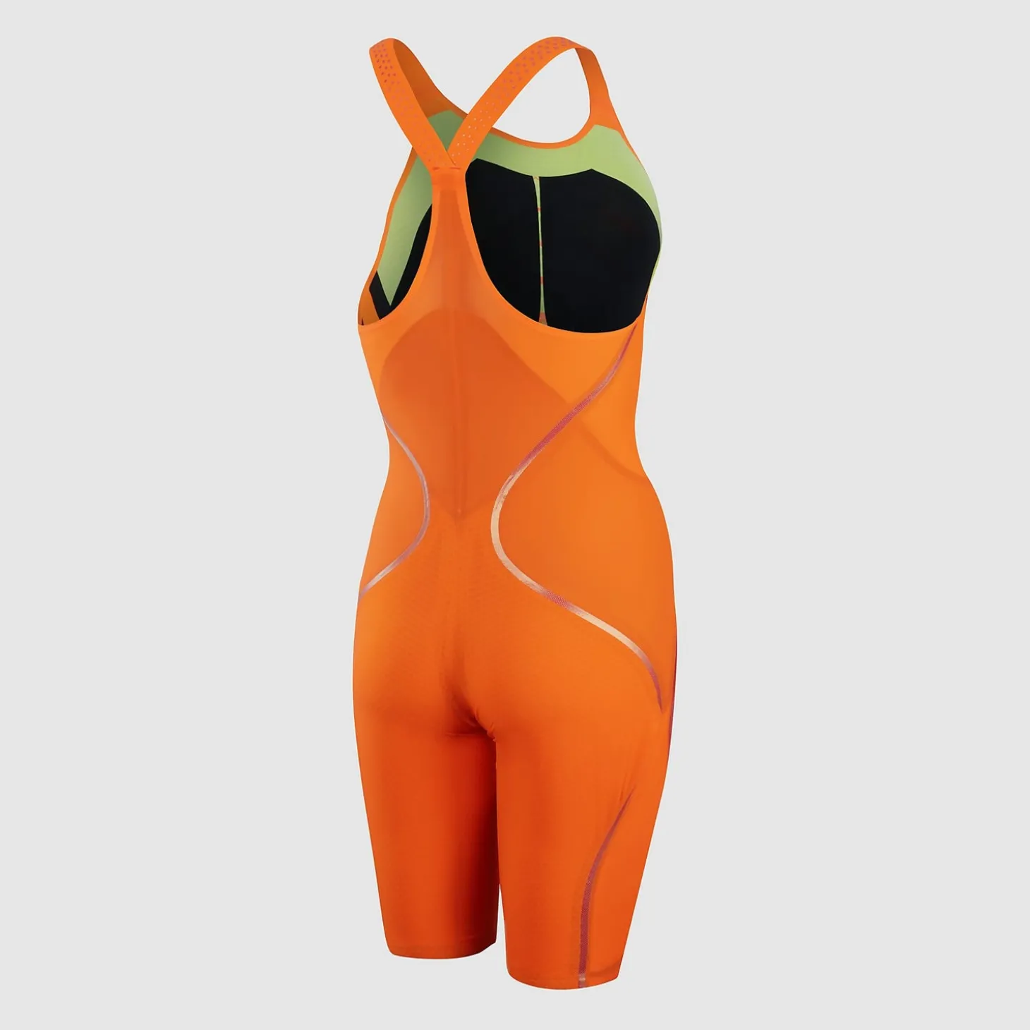 Combinaison Femme Fastskin LZR Pure Intent Dos fermé Orange/Vert
