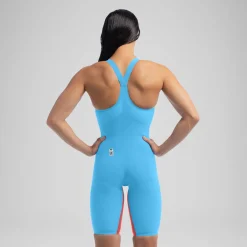 Combinaison partielle à dos fermé - Fastskin LZR Pure Valor 2.0 pour Femmes Bleu/Rouge
