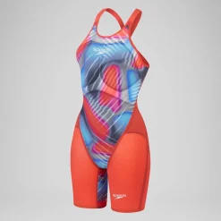 Combinaison partielle à dos ouvert - Fastskin LZR Pure Valor 2.0 pour Femmes Bleu/Rouge